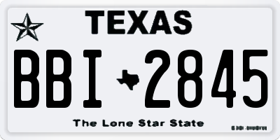 TX license plate BBI2845