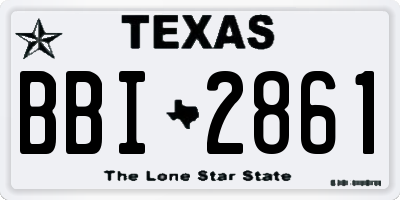 TX license plate BBI2861