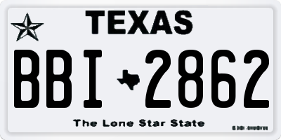 TX license plate BBI2862