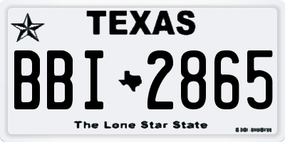 TX license plate BBI2865