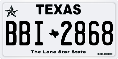 TX license plate BBI2868