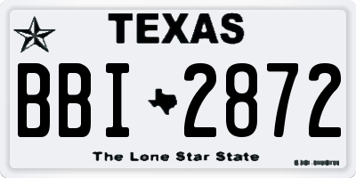 TX license plate BBI2872