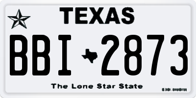 TX license plate BBI2873
