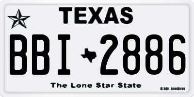 TX license plate BBI2886
