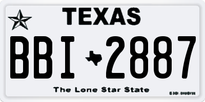 TX license plate BBI2887