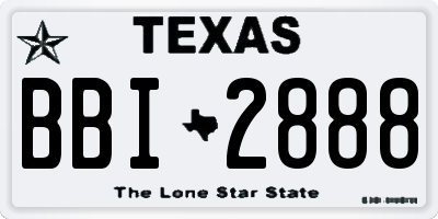 TX license plate BBI2888