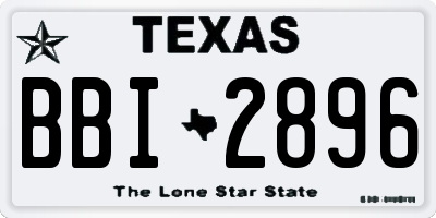 TX license plate BBI2896
