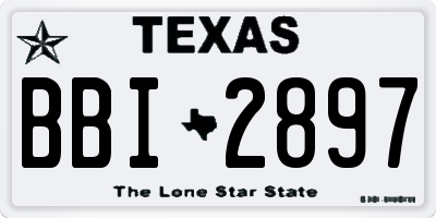 TX license plate BBI2897