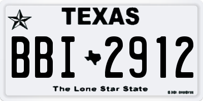 TX license plate BBI2912
