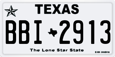 TX license plate BBI2913