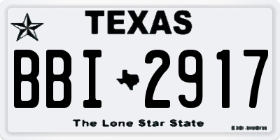TX license plate BBI2917
