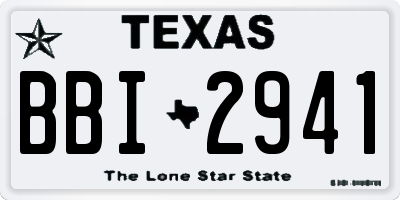 TX license plate BBI2941