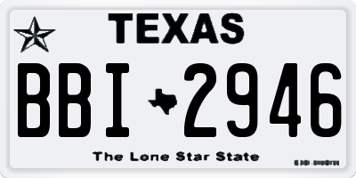 TX license plate BBI2946