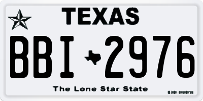 TX license plate BBI2976