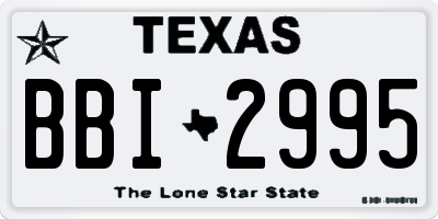 TX license plate BBI2995