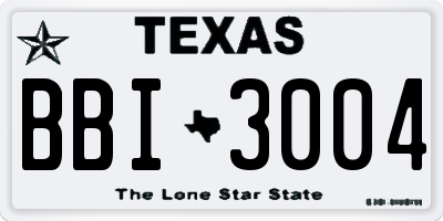 TX license plate BBI3004