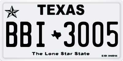 TX license plate BBI3005