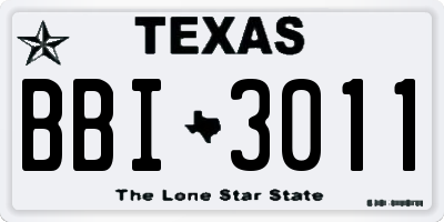 TX license plate BBI3011