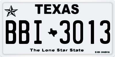 TX license plate BBI3013