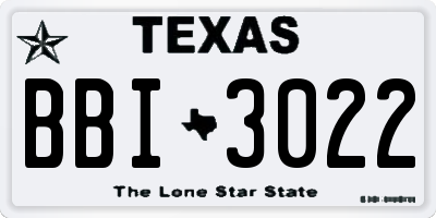 TX license plate BBI3022