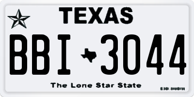 TX license plate BBI3044