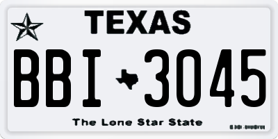 TX license plate BBI3045