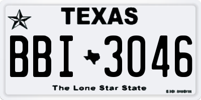 TX license plate BBI3046