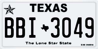 TX license plate BBI3049