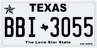 TX license plate BBI3055