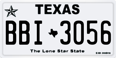 TX license plate BBI3056