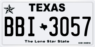 TX license plate BBI3057