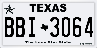 TX license plate BBI3064