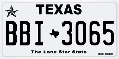 TX license plate BBI3065