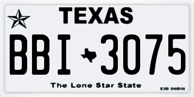 TX license plate BBI3075