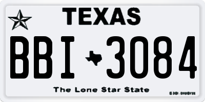 TX license plate BBI3084
