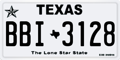 TX license plate BBI3128
