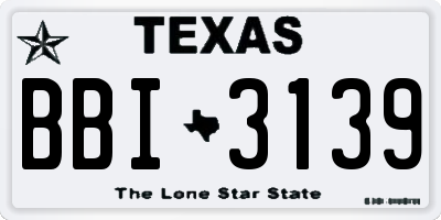TX license plate BBI3139