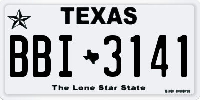 TX license plate BBI3141