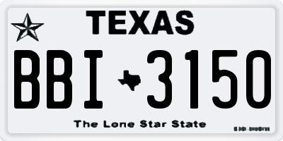 TX license plate BBI3150