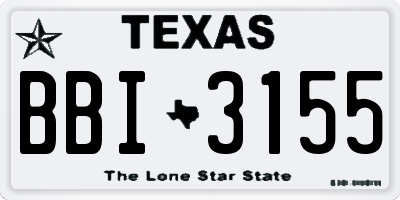 TX license plate BBI3155