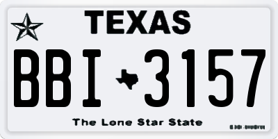 TX license plate BBI3157