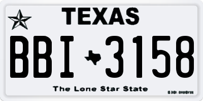 TX license plate BBI3158