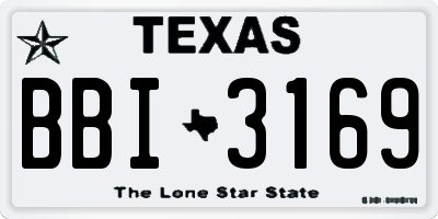 TX license plate BBI3169