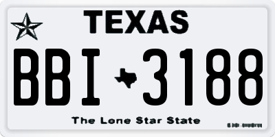 TX license plate BBI3188