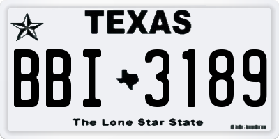 TX license plate BBI3189