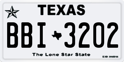 TX license plate BBI3202