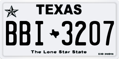 TX license plate BBI3207
