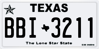 TX license plate BBI3211