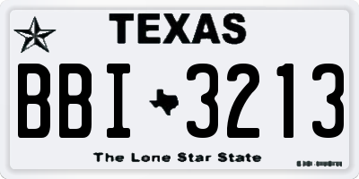 TX license plate BBI3213