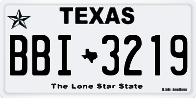 TX license plate BBI3219